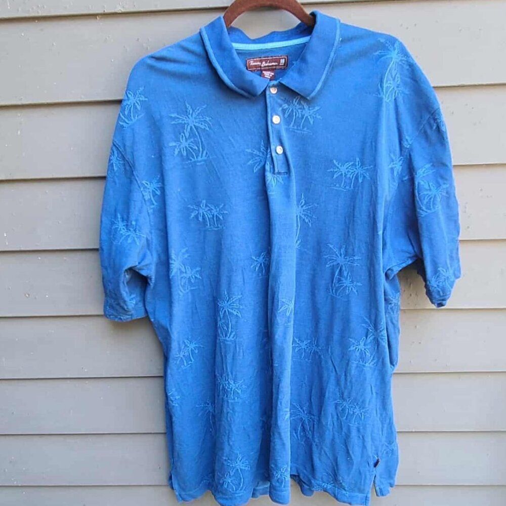 Tommy Bahama Blue Cotton Short Sleeve Polo size XXL